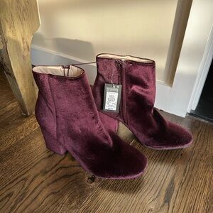 NWT Velvet Booties